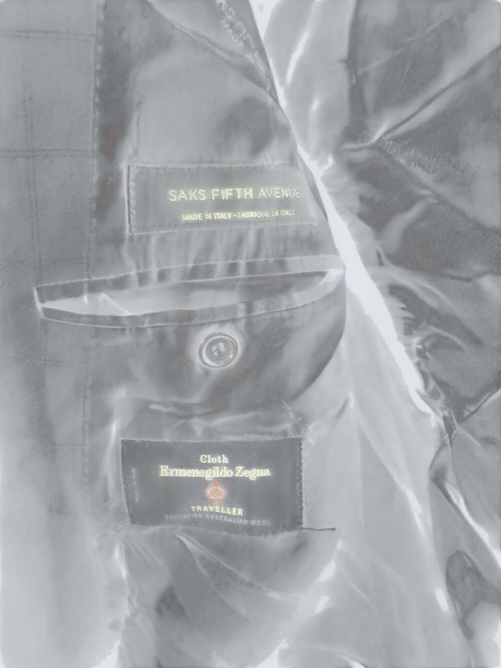 ERMENEGILDO ZEGNA Cloth Saks Fifth Avenue Suit 42R Wool Traveller Made in Italy - Picture 8 of 16